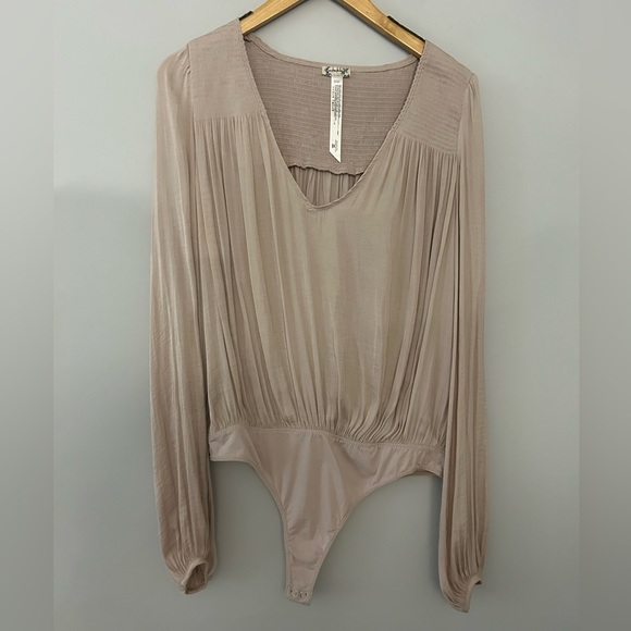Free People Intimately Blush Deep-V Bodysuit - Picture 2 of 5
